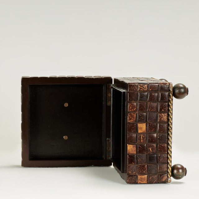 Vintage Coconut Shell Box For Sale - Image 9 of 11