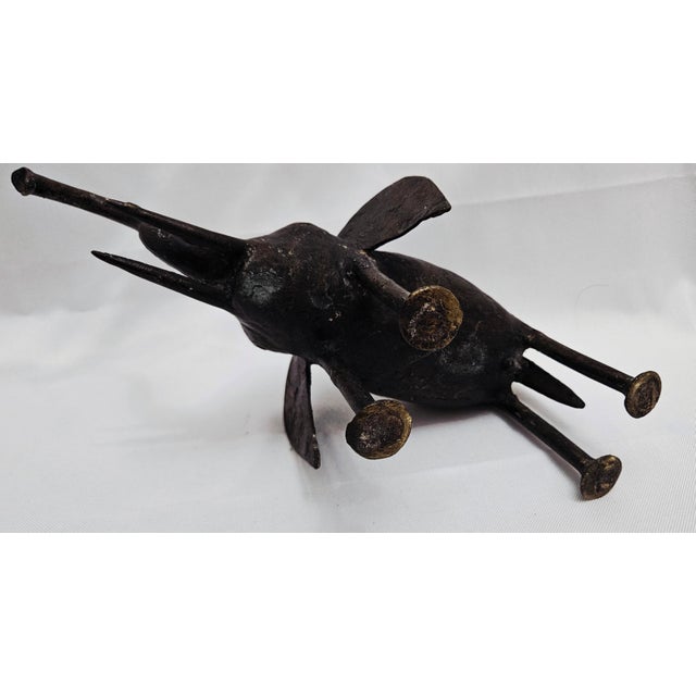 Mid 20th Century African Bronze Elephant Sculpture Art For Sale - Image 13 of 16