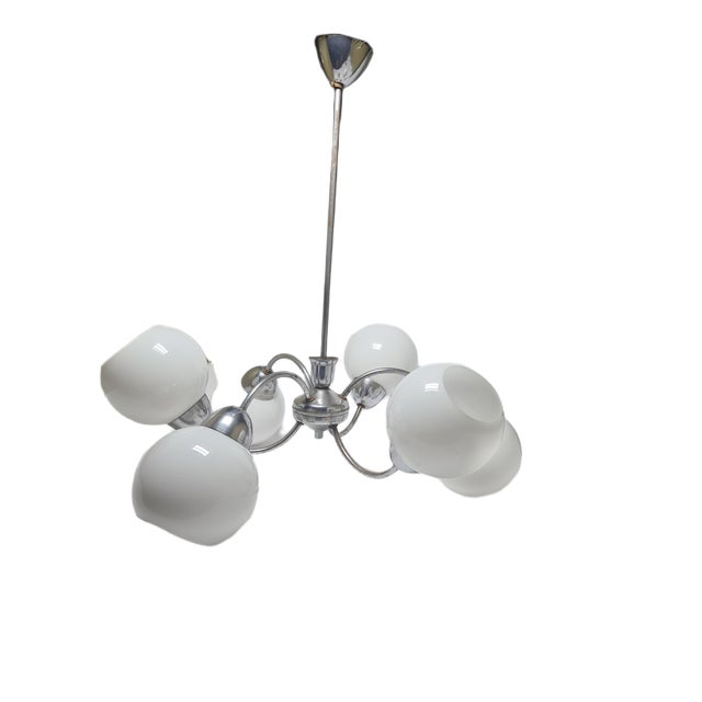 Art Deco Style Chandelier, Poland, 1960s For Sale - Image 9 of 13