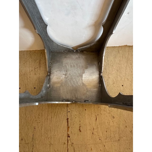 1980s Square Cast Aluminum Side End Table With Moroccan Vibe For Sale - Image 5 of 7