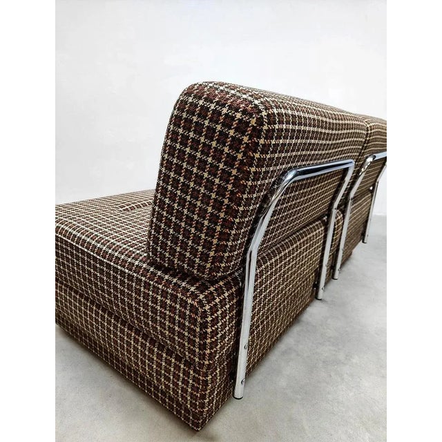 Textile Set of Swedish Convertible Daybed or Lounge Chairs with Side Table, 1980s For Sale - Image 7 of 8