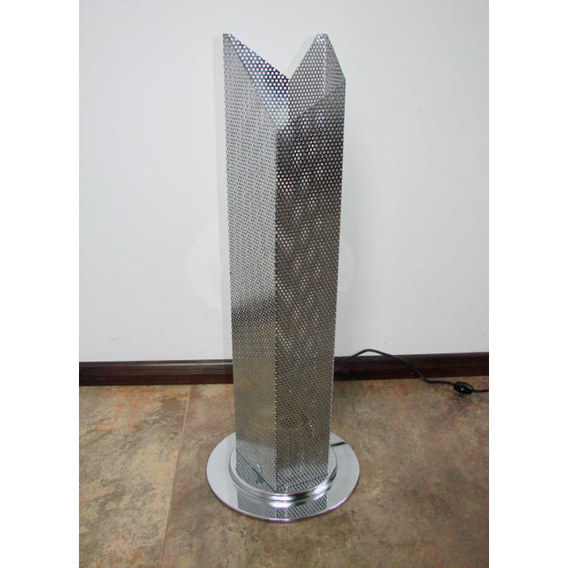 Modern Chrome Floor Lamp, 1980s, in Good conditions. Designed 1980 to 1989 European Plug (up to 250V).The wiring of this...