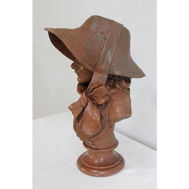 A. Blanc, Terracotta Bust of Woman, 1900s For Sale - Image 3 of 18