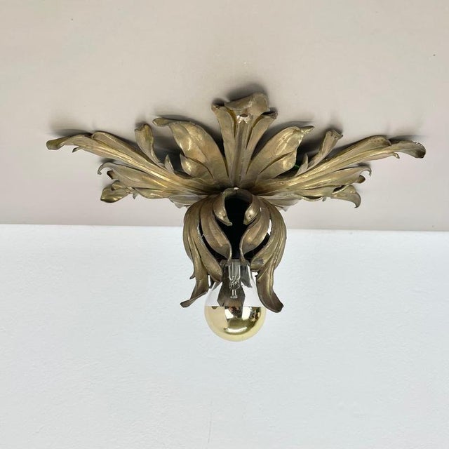 Gio Ponti Handmade Brass Floral Theatre Wall Light by Gio Ponti, 1950s For Sale - Image 4 of 18