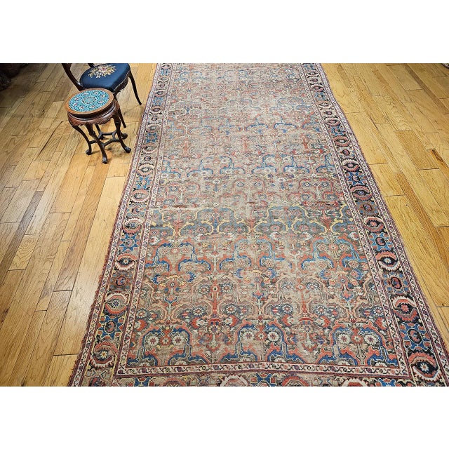 Antique Caucasian Karabagh Gallery Rug, Handwoven Pistachio Green & Yellow, 1850s, 7' x 19' For Sale - Image 14 of 18