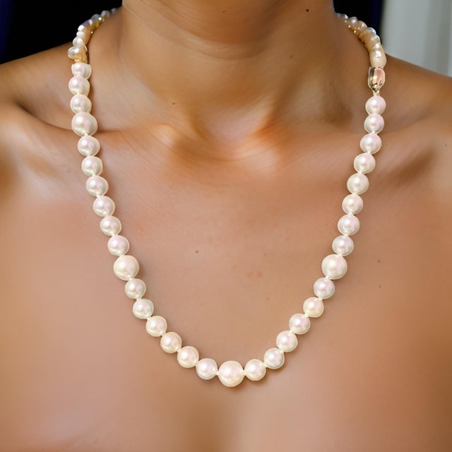 2010s Akoya Pearl Necklace 14k Gold Certified For Sale - Image 5 of 14