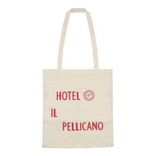 Hotel Il Pellicano - Long Handle Canvas Tote Bag (Nwot) For Sale