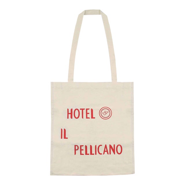 Hotel Il Pellicano - Long Handle Canvas Tote Bag (Nwot) For Sale
