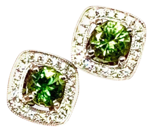 Diamond Sapphire Earrings 18k White Gold 1.50 TCW Certified