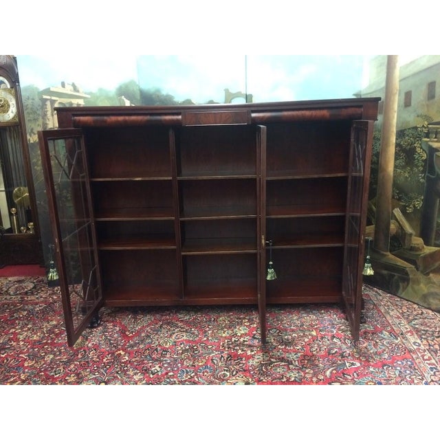Antique Mahogany Bookcase, Empire Revival Bookcase For Sale - Image 16 of 17