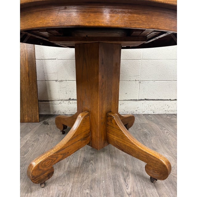 Antique American Empire Style Scroll Foot Pedestal Dining Table Breakfast Table For Sale - Image 12 of 14