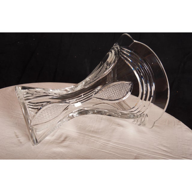 White Vintage Crystal Flower Vase, 1970s For Sale - Image 8 of 12