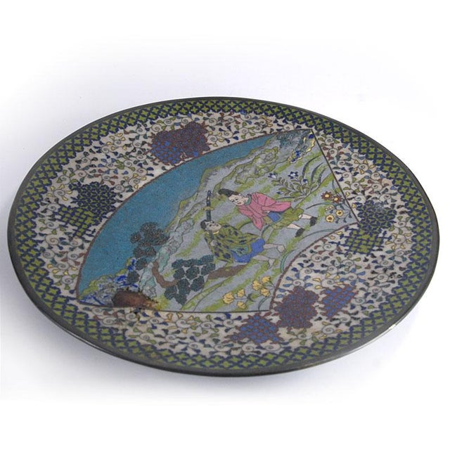 Antique Meiji Cloisonné Dish, 19th-20th Century For Sale - Image 5 of 12