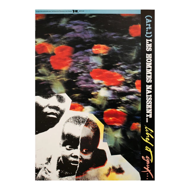 1994 Original Artis 89 Poster, Les Hommes Naissent... Libre Et Egaux (The 100 Best Posters Collection) For Sale