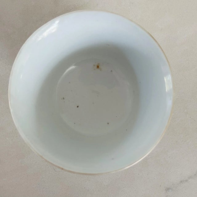 Early 20th Century Antique Ching Dynasty Porcelain Bowl With Dragons in Red Orange on Blue For Sale - Image 5 of 7