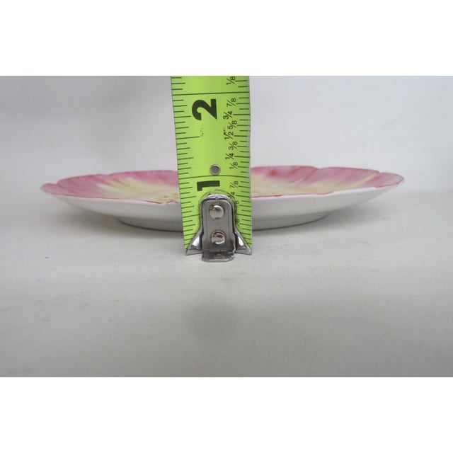 Carl Knoll Yellow and Pink Flower Small Plate Karlsbad Austria Porcelain 4807b For Sale - Image 12 of 14
