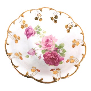 1950s Carl Tielsch Ct Atwasser Large Floral Serving Bowl For Sale