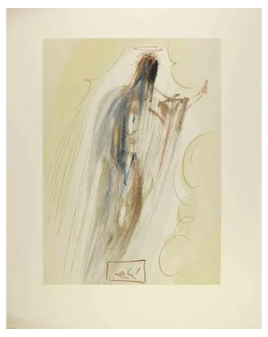 Salvador Dali, Arrival in the Empyrean, Woodcut, 1963