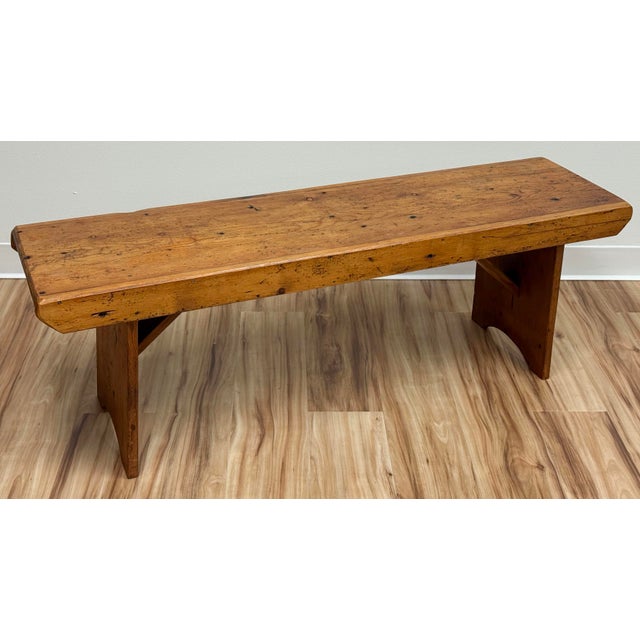 Vintage 4ft Primitive Farmhouse Style Bench For Sale In Kansas City - Image 6 of 13