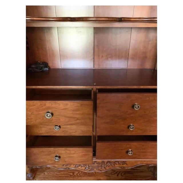 Chestnut Drexel Heritage French Country Armoire De Marriage Walnut For Sale - Image 8 of 12