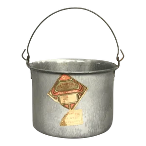 Antique Enamelware Bucket Pail Planter Cachepot