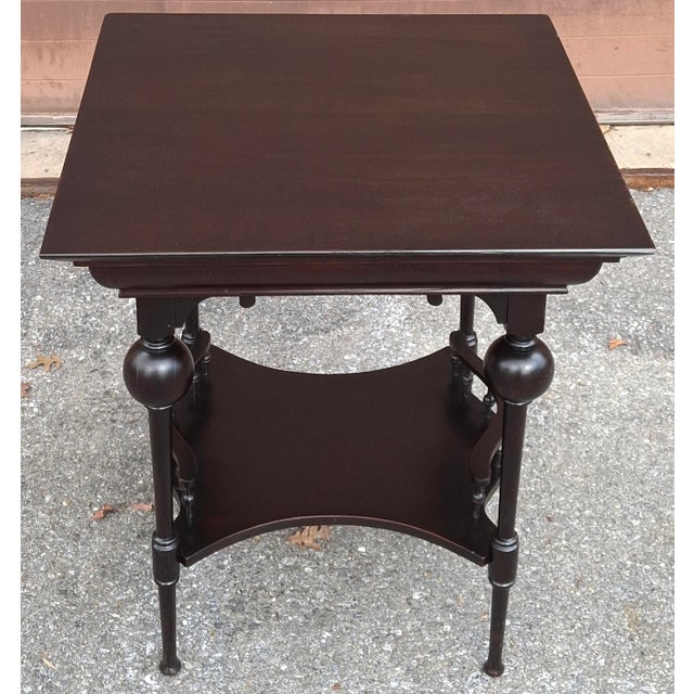E W Godwin Attributed Aesthetic Movement Mahogany Tiered Side Table, Circa 1860s For Sale - Image 4 of 12