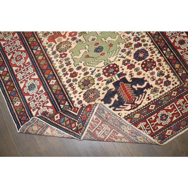 Ivory 19th Century Caucasian Rug no. j5245 For Sale - Image 4 of 5