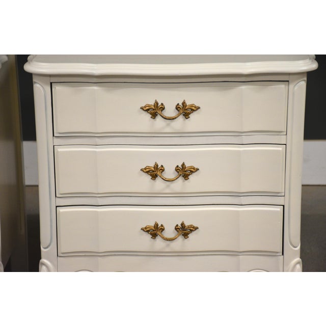 White 1960s White French Provincial Nightstands by Dixie - A Pair For Sale - Image 8 of 10