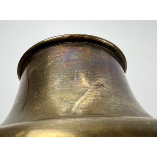 Antique Jugendstill Vase in Brass, 1900s For Sale - Image 11 of 14