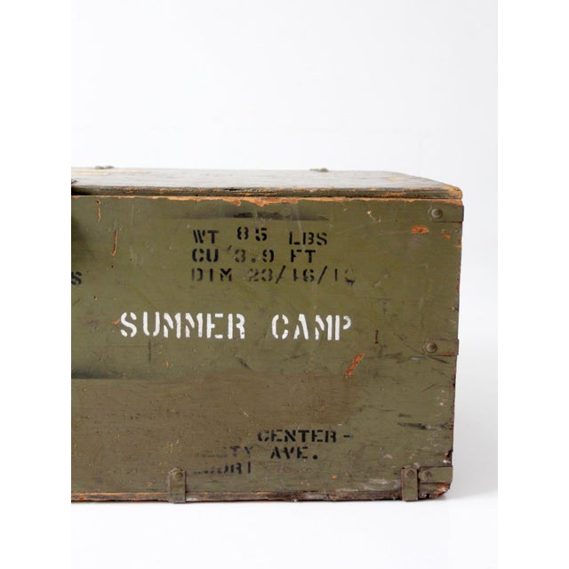 Wwii Military Storage Wooden Crate Trunk For Sale - Image 10 of 16