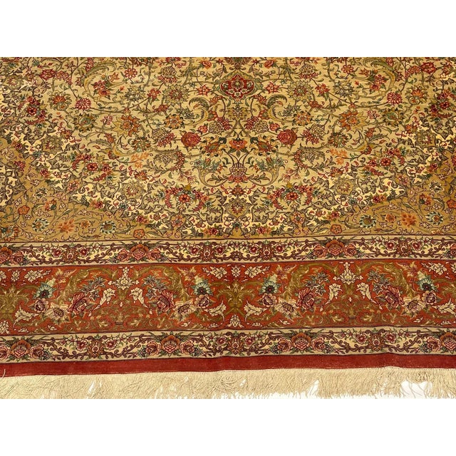 1970s Extremely Fine Persian Silk Qum Rug 8'0'' X 10'0'' For Sale - Image 5 of 10