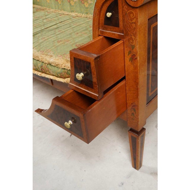 Antique Biedermeier Style Inlaid and Paint Decorated Sofa Settee For Sale - Image 4 of 5