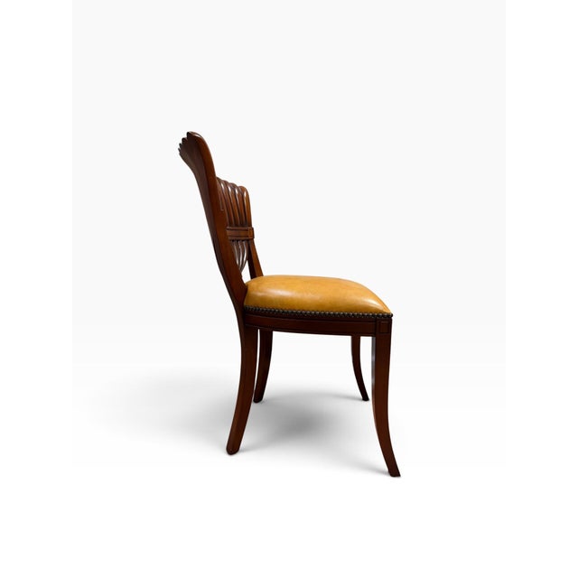 Late 20th Century Maitland-Smith Hollywood Regency 5-Piece Game Table & Carved Shell-Back Chairs Set For Sale - Image 10 of 12