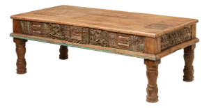 Carved Panel Coffee Table, 1950s