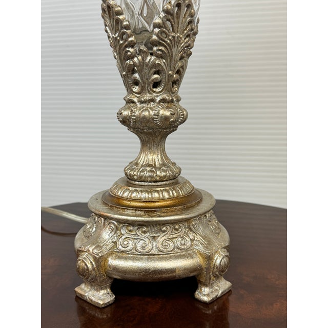 Neoclassical Currey & Company Cut Glass Table Lamp For Sale - Image 9 of 12
