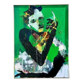Vintage Abstract Expressionist Original Oil on Canvas For Sale