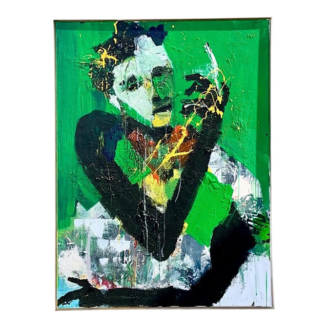 Vintage Abstract Expressionist Original Oil on Canvas For Sale