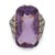Contemporary 21.23 Carat Cushion Cut Amethyst Diamond 18k Yellow Gold Cocktail Ring, Size 9 For Sale - Image 3 of 6