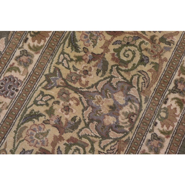 Shabby Chic Pak-Persian Green/Gold Wool Rug - 10'2'' X 14'3'' For Sale - Image 3 of 8