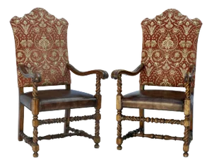 Early 20th Century Large Entry Chairs- a Pair