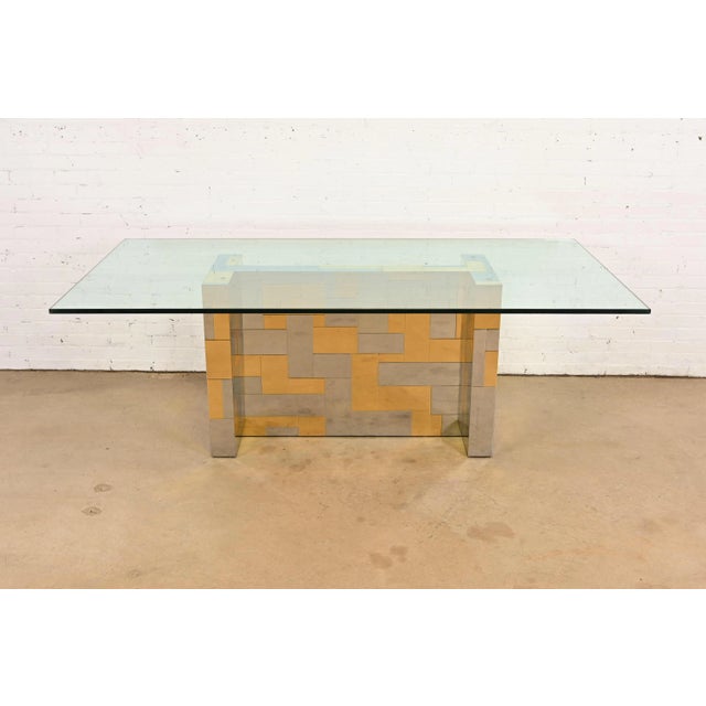 A rare and beautiful Mid-Century Modern pedestal dining table By Paul Evans for Directional, "Cityscape" Collection USA,...
