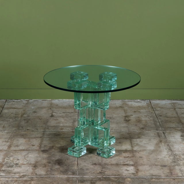 Mid 20th Century Postmodern Glass Bistro Table For Sale - Image 5 of 17
