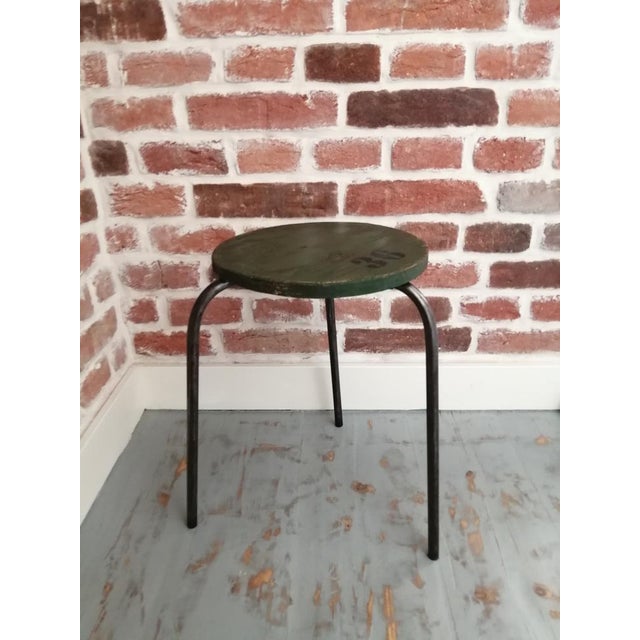 1970s Vintage Industrial Black Stool For Sale - Image 5 of 18