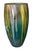 Teal Modern Tall 14'' Italian Art Glass Alcohol Ink Painted Vase Teal Gold & Silver For Sale - Image 8 of 8