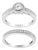 .925 Sterling Silver 1/2 Ctw Diamond Halo and Milgrain Engagement Ring Bridal Set (I-J Color, I3 Clarity) - Ring - Size 8 For Sale