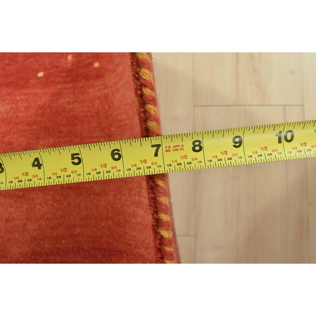Gabbeh Runner 2’7” X 8’2” Red Wool Contemporary Hand-Knotted Oriental Rug For Sale - Image 11 of 13