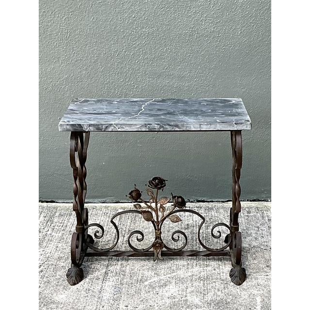 Spanish Revival Vintage Addison Mizner Stone Top Table For Sale - Image 3 of 12