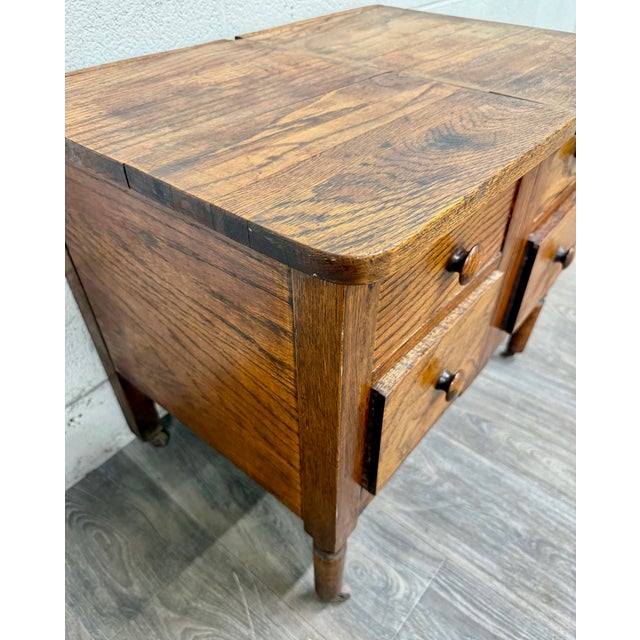 Arts & Crafts Antique Arts & Crafts Four Drawer Quarter Sawn White Oak Chest For Sale - Image 3 of 12