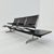 Mid-Century Modern Tandem Sling Airport Seat Bench with Table by Charles & Ray Eames for Herman Miller, USA, 1960s For Sale - Image 3 of 12