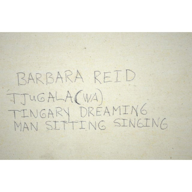 Late 20th Century Australian Aboriginal Painting Barbara Reid Napangarti Signed Framed For Sale - Image 5 of 5